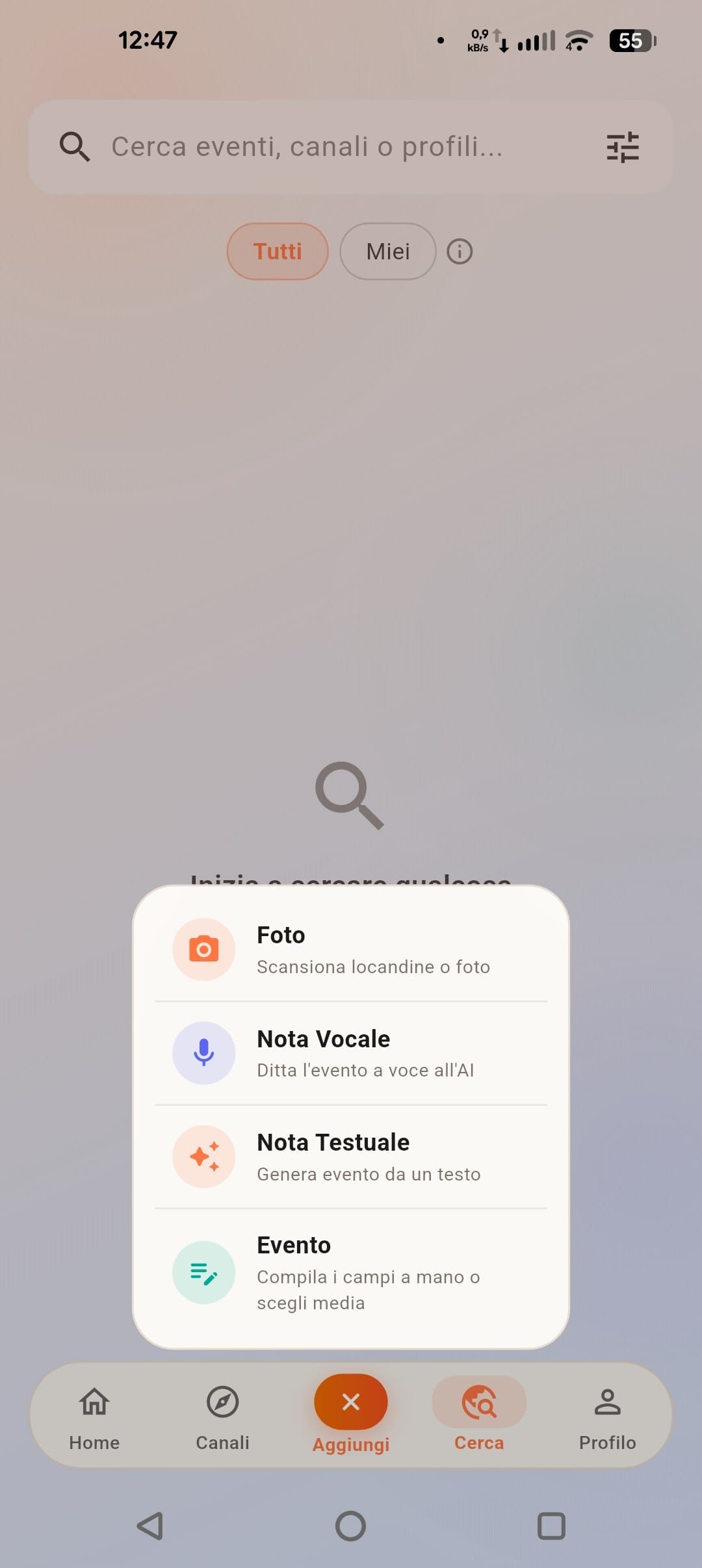 Aggiunta di Eventi 1